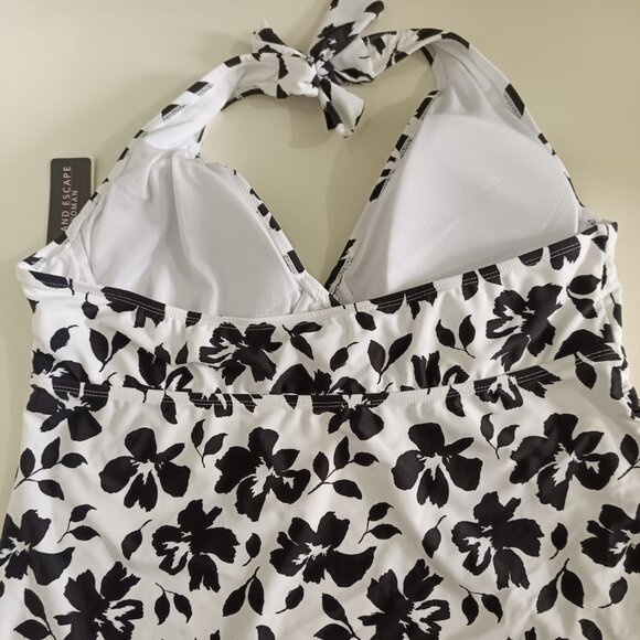 Island Escape Plus Size Floral-Print Halter White 20W - Picture 6 of 9